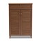 Baxton Studio Coolidge Walnut Finished 5-Shelf Wood Shoe Storage Cabinet with Drawer 156-9389 - alternate 6